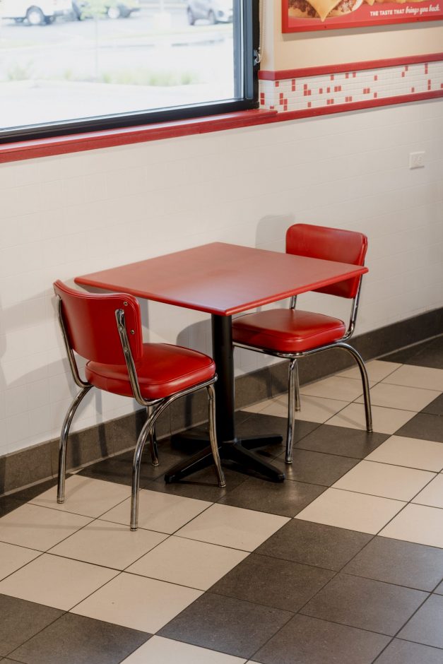 Freddy's Frozen Custard & Steakburgers & NOROCK self-stabilizing dining table bases