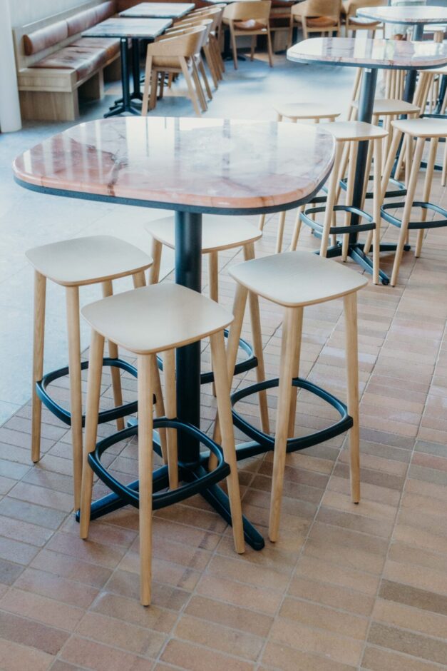 Bar height tables at Dandelion