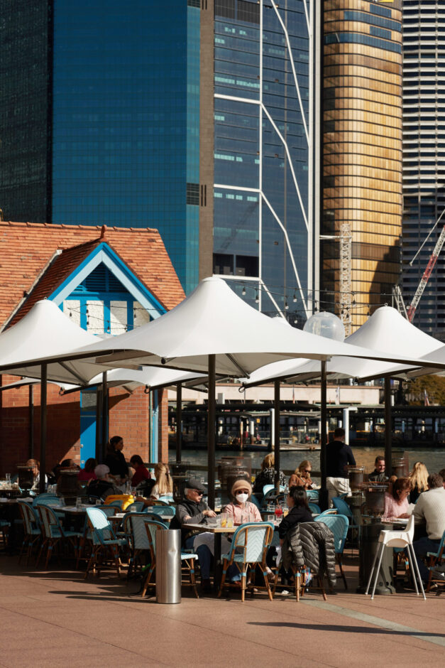 Cityscape of Sydney visible from Whalebridge's alfresco dining area