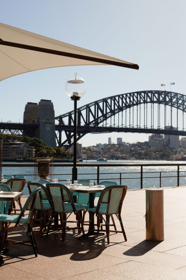 Stunning panoramic view of Sydney Harbour from Whalebridge's terrace