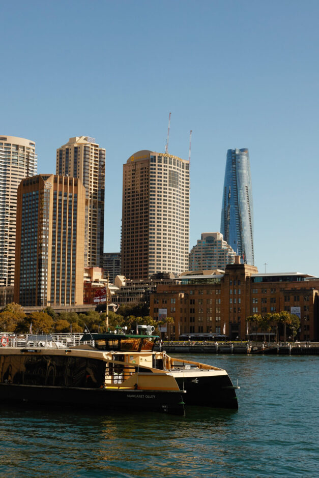 City skyline views from Whalebridge in Sydney