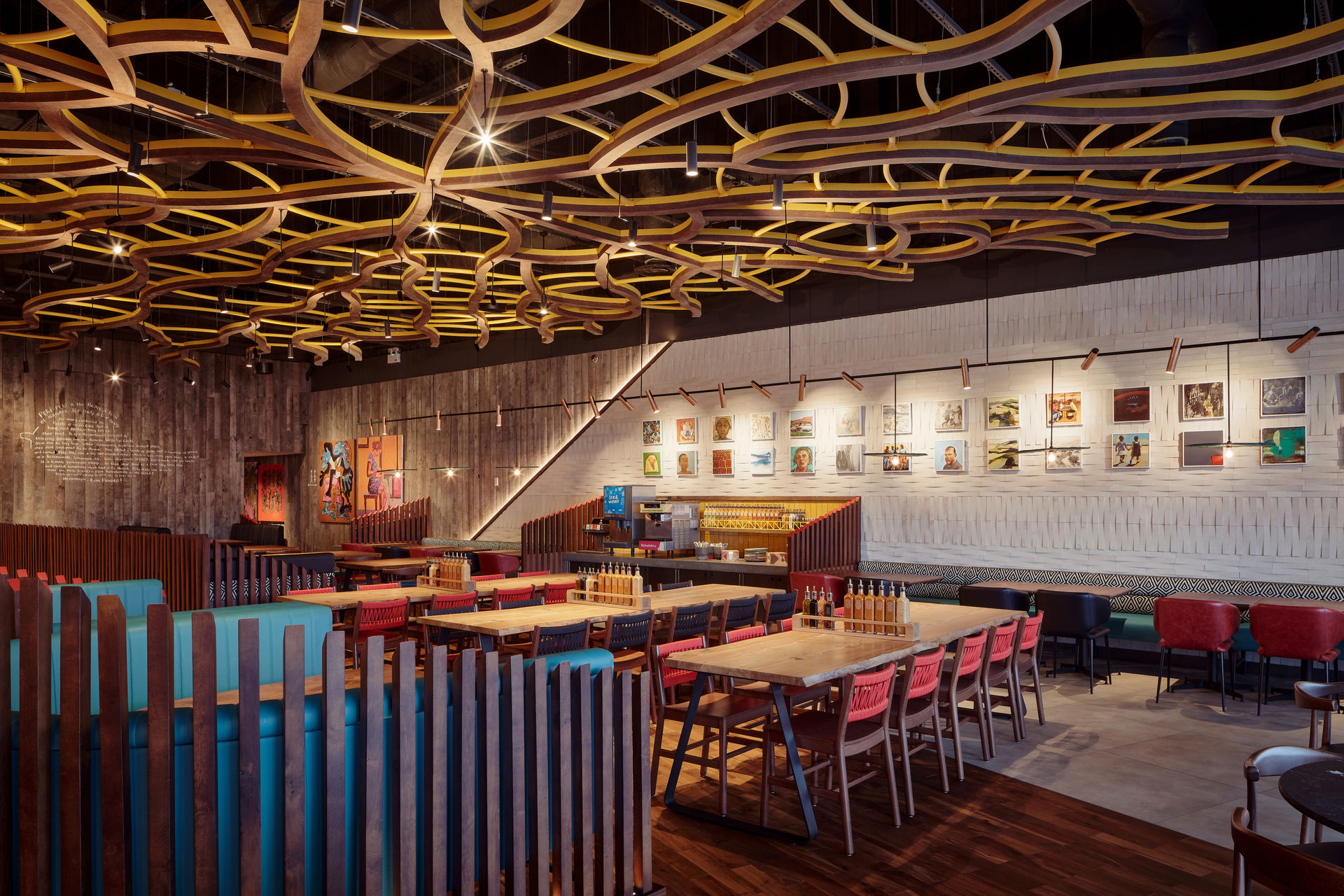Nando's Birmingham Perry Bar in the UK with NOROCK Parkway Self-Stabilising Table Bases